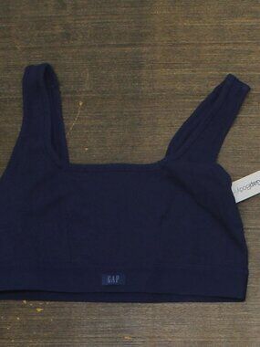 Gap Body Blue Gap Body Logo Comfort Square Neck Knit Bralette Elysian Sz M